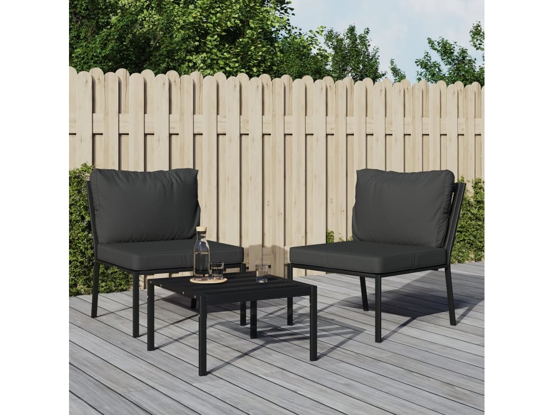 Sillas de jardín con cojines ámbar 2 piezas 60x74x79 cm altura Dkd Home Decor