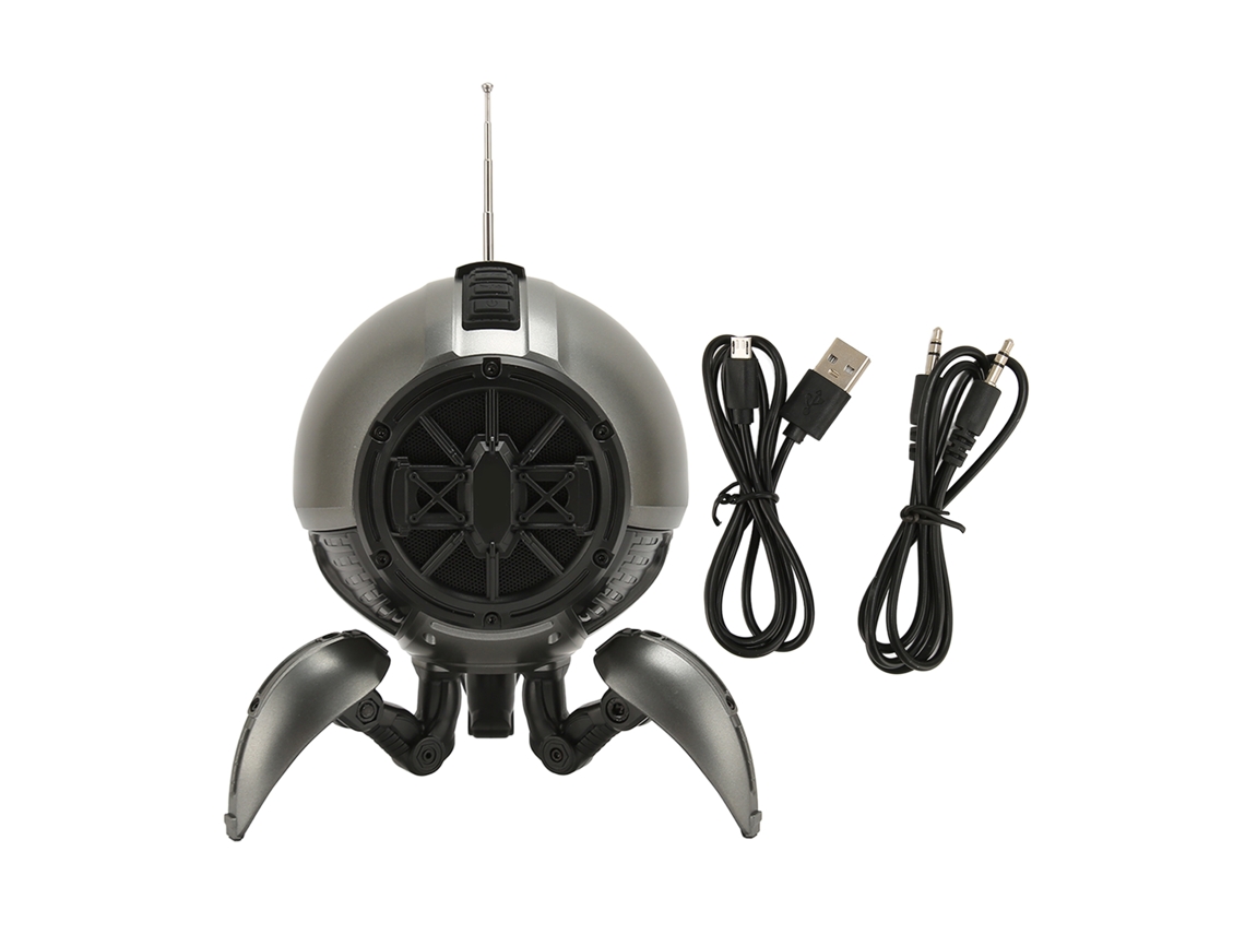 Altavoz Bluetooth Portátil Con Radio Fm, Luz Ambiental, Estilo Hifi, Sonido Sin Pérdidas, Color Gris.