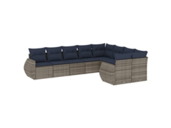 Maison Exclusive - Conjunto De Sofá De Jardín De 9 Piezas Con Cojines, Poliratán Gris