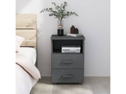 Mesa de Cabeceira LOVELY HOME Mesinha Hamar 40X35X62 Cm Pinho Maciço Cinza-Escuro