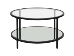 Mesa auxiliar BELIANI Birney de Vidrio templado Negro 70x70x40