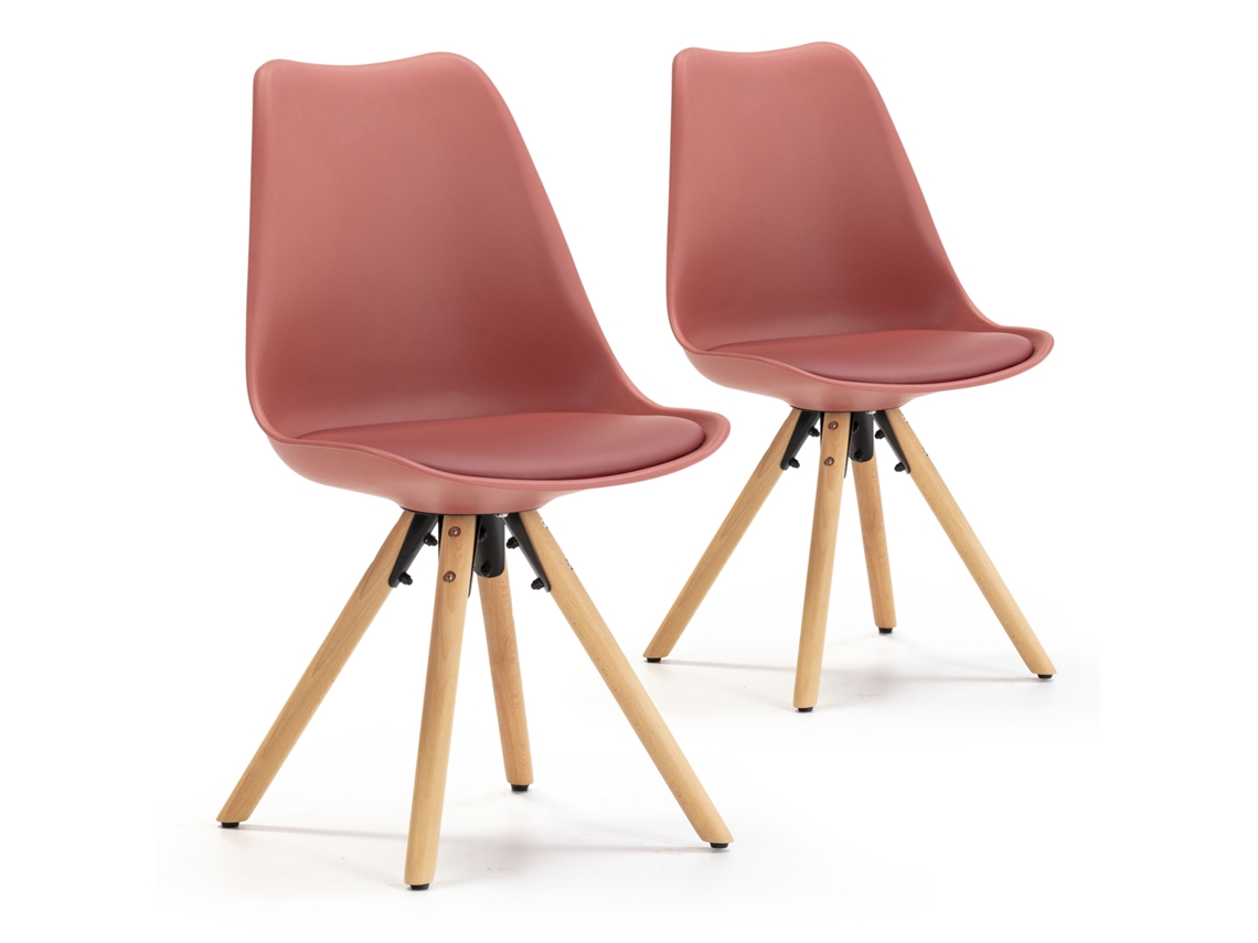 Conjunto de 2 Cadeiras Jeff Vermelho 54 X 49 X 84 Cm VS VENTA-STOCK