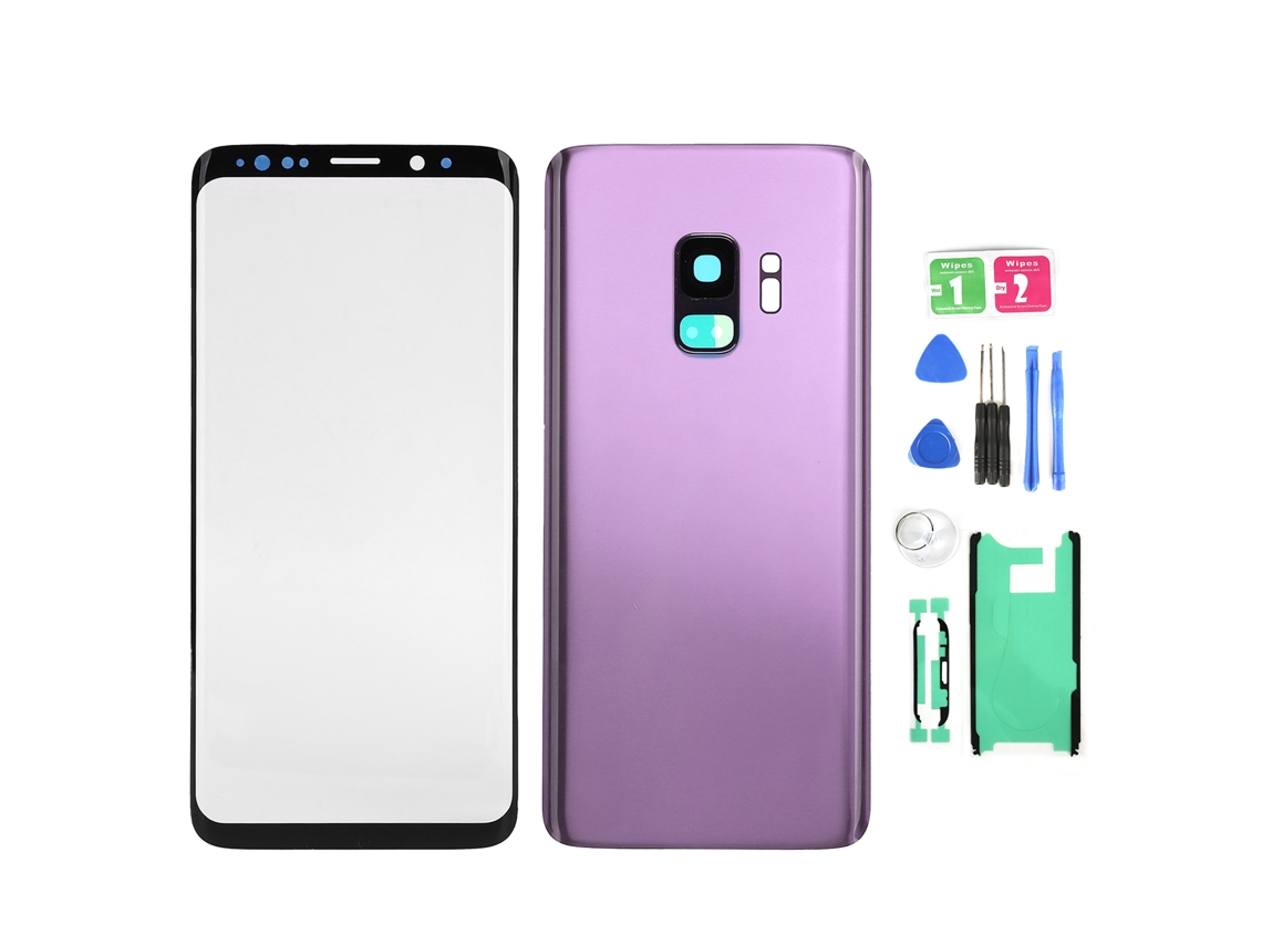 Juego De Cristal Frontal Y Cubierta Trasera De Repuesto Para Samsung S9 G960 (morado)