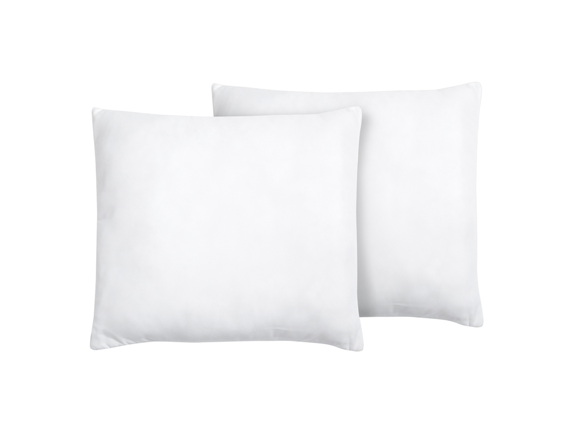 Juego de almohadas de poliéster BELIANI Errigal de Microfibra Blanco 80x80x7