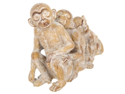 Figura de Mono Blanco de Resina 19*9*24cm