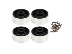 4 Llantas Metálicas Beadlock, Desplazamiento De -8,9 Mm, Llanta De 1,9", Para Axial Scx10 90046, Color Negro.