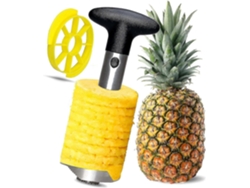 Herramienta Para Pelar Y Cortar Piña Con Extractor De Núcleo Y Cuchilla De Acero Inoxidable, Mango Negro Fácil De Usar
