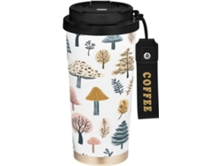 Taza de café con aislamiento al vacío de acero inoxidable con diseño de árbol bohemio (sin marca)