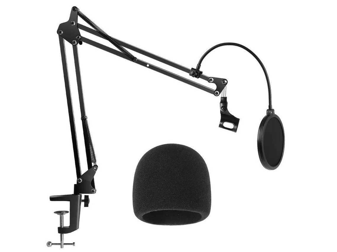 Soporte Para Micrófono Con Paravientos Y Filtro De Doble Capa Para Grabación Y Audio En Directo.