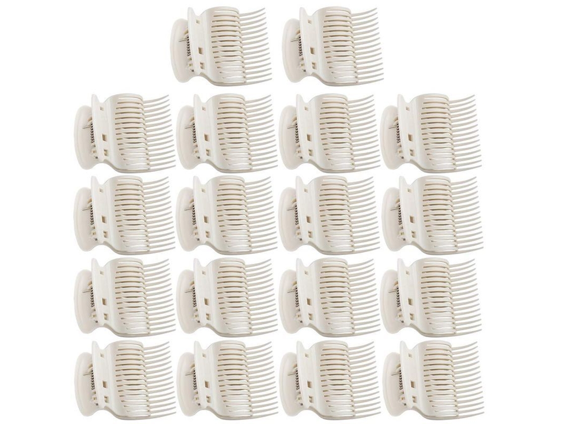 18 Pinzas De Plástico Para Rulos Calientes, Repuesto Blanco.