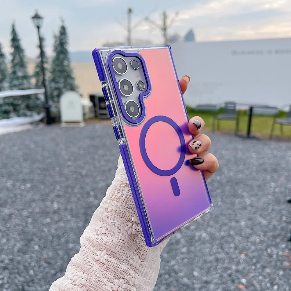 (samsung S22 Ultra, Morado) Funda Para Teléfono Samsung, Compatible Con Carga Inalámbrica, Evita La Decoloración.