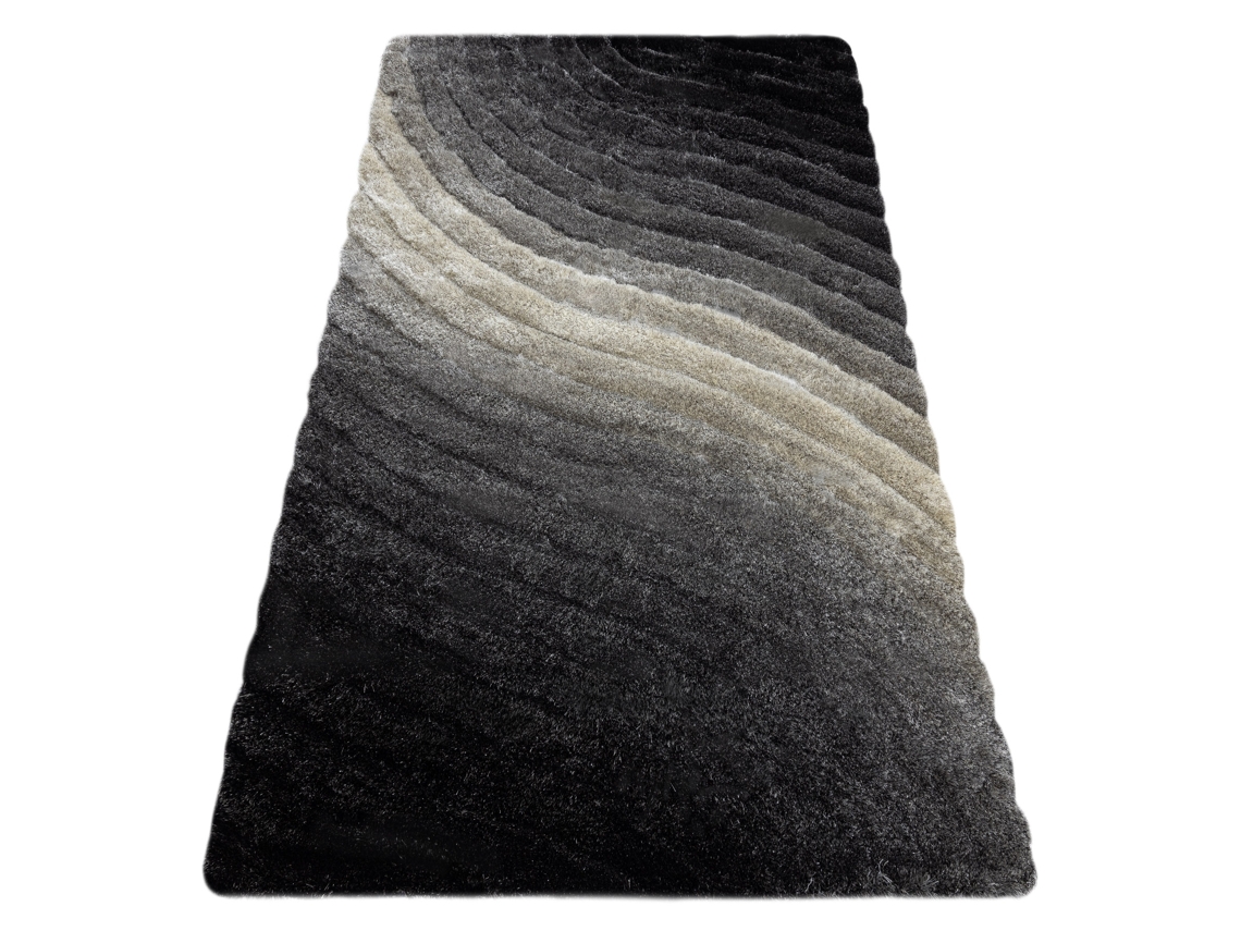 Alfombra Moderno Flim 006-B1 Lanudo, Olas - Structural Gris (80 x 150 cm)
