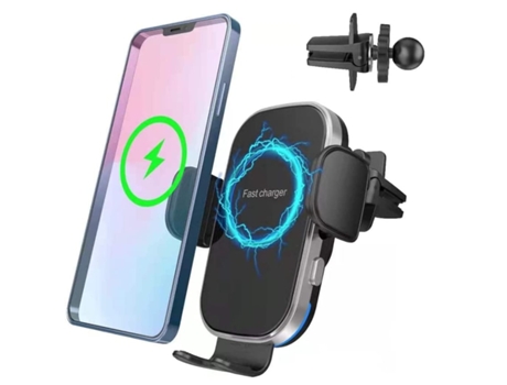 Cargador Sem Carro Carregamento Rápido Fixação Ventilação para iPhone 12 YIZHOOD Negro