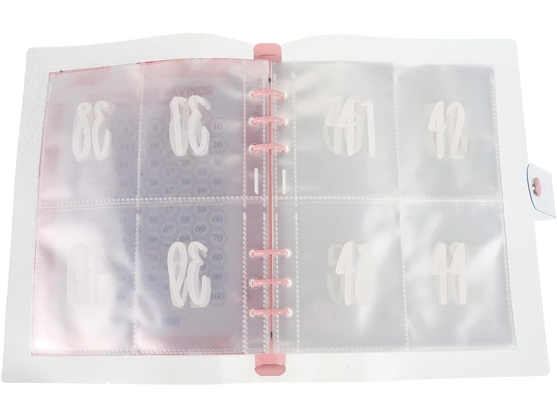 Carpeta Del Reto De Sobres De Hojas Sueltas De Plástico Rosa