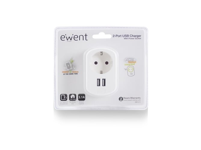 Cargador EWENT EW1211 (Universal - 1 A - 240V)