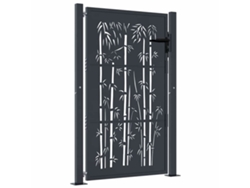 Maison Exclusive - Puerta De Jardín Antracita 100x150 Cm Acero Diseño Bambú