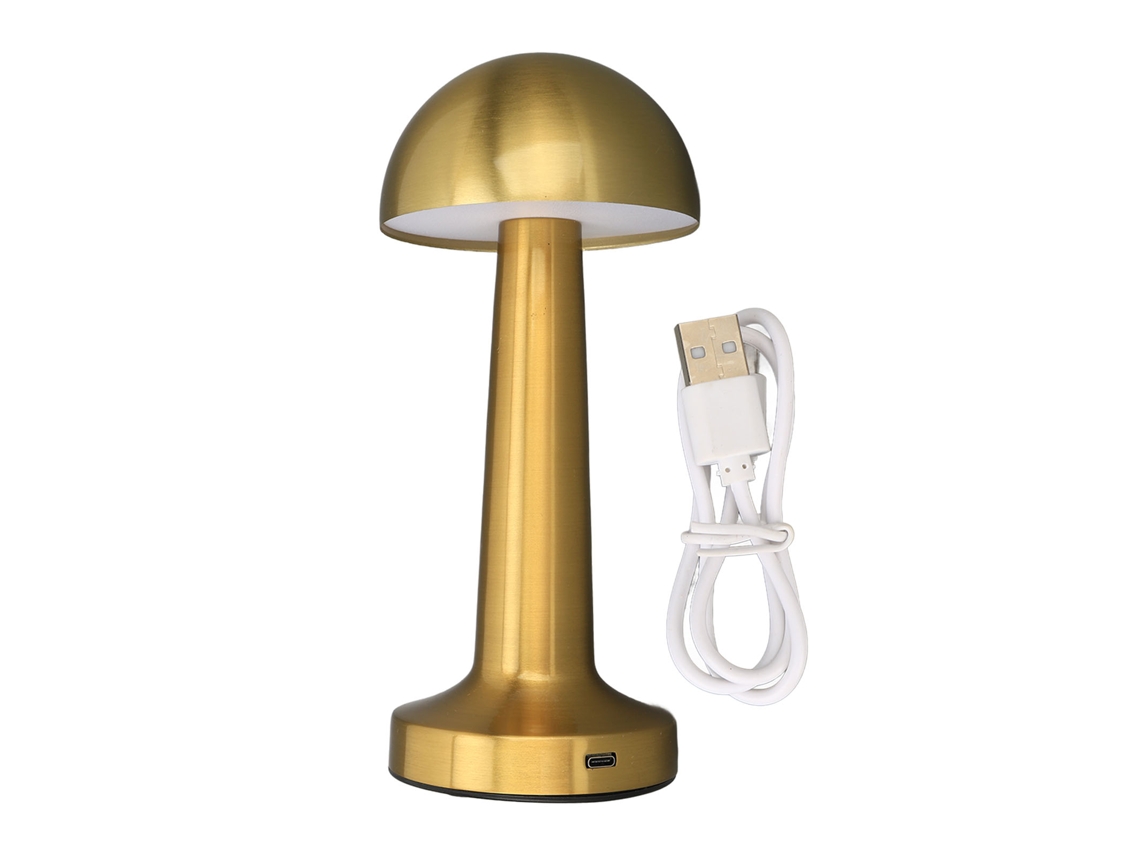 Bj-lâmpada De Mesa Portátil Recarregável Sem Fio 3 Temperaturas De Cor Controle Táctil Para Quarto Dourado