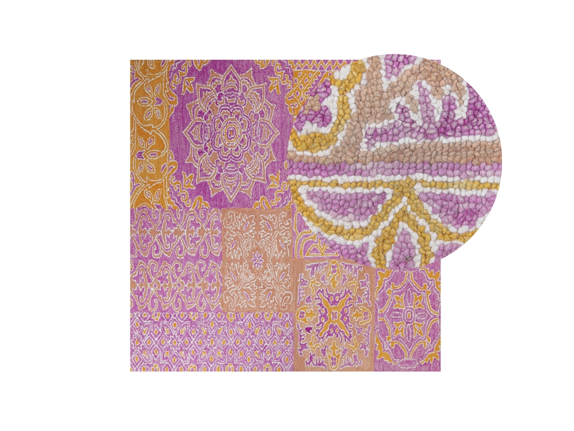 Alfombra BELIANI Avanos de Lana Multicolor 200x200