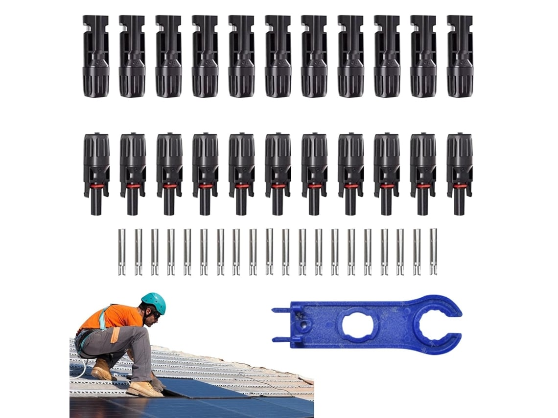 Conectores Solares, 10 Pares De Conectores Adaptadores Para Paneles - Kit De Cableado De Alta Resistencia Con
