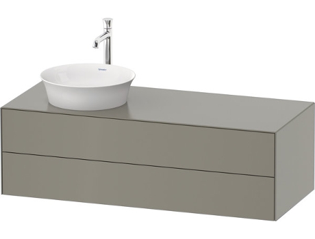 DURAVIT Tulip blanco, mueble de baño colgado en la pared, ancho 1300 x fondo 550mm, con 2 cajones, con tecnología tip-on, WT4987L