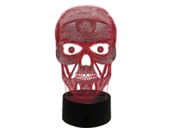 Luz Noturna 3D De Halloween - Control Remoto Negro - Caveira 1363 JEIIBRZUI