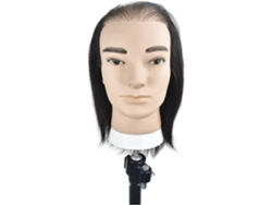 Cabeza De Enseñanza De Cabello Humano Negro Para Hombres, 20 Cm, Cabeza Calva Falsa, Reparación
