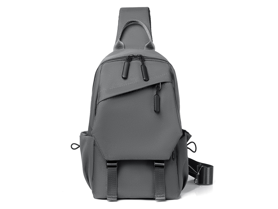 (Gris) Bolso bandolera multifuncional y moderno, bolso de hombro