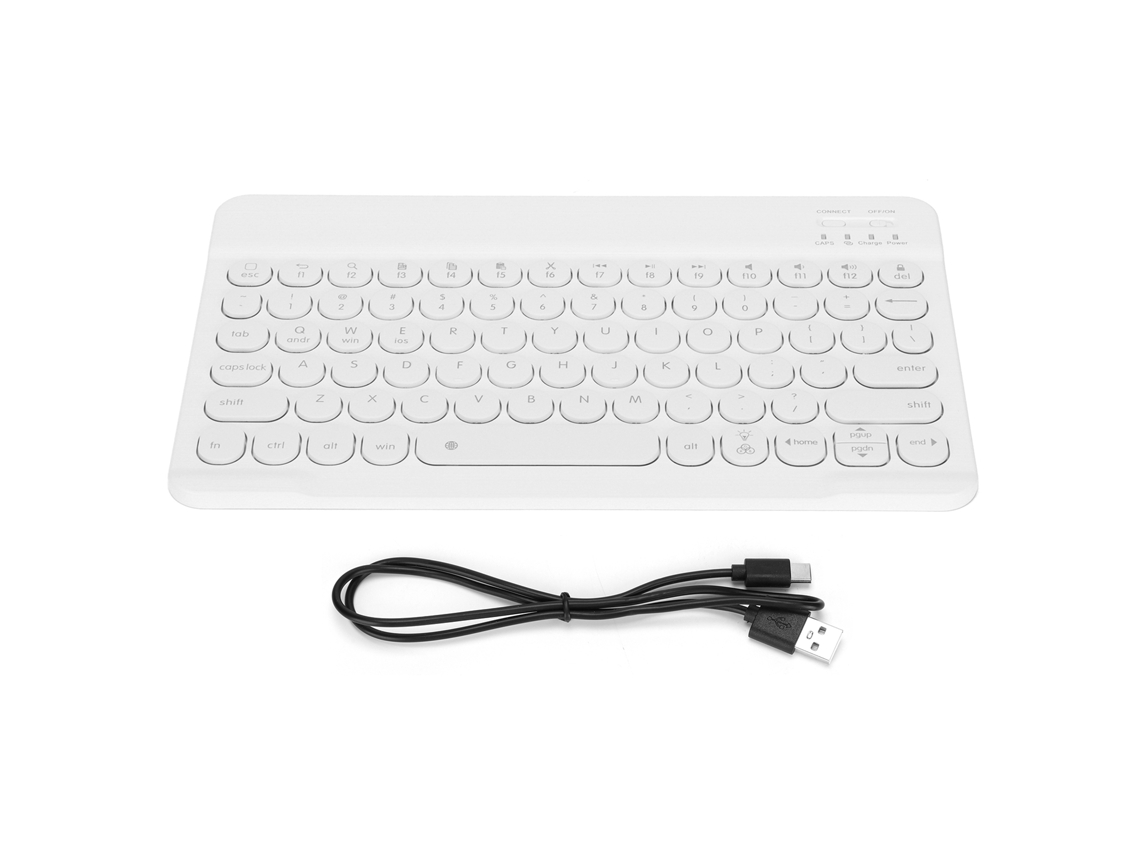 Teclado inalámbrico retroiluminado para Android, Windows e iOS - Blanco
