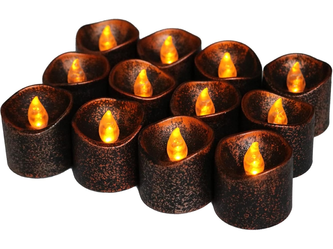 Conjunto De 2 Velas Led Tipo Tea Light (sem Chama) A Pilha, Luz Amarela Com Efeito Tremeluzente