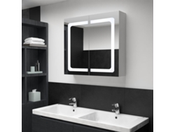 Armario de baño con espejo e iluminación LED 80x12,2x68 cm