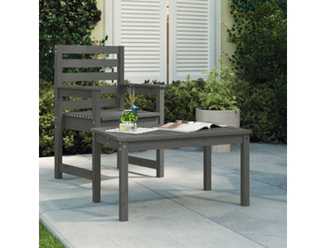 MAISON EXCLUSIVE Mesa de jardín madera maciza de pino gris 82,5x50,5x45 cm