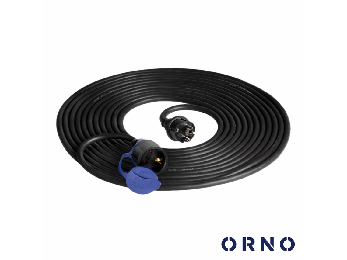 Cable de extensión eléctrica 3G de 1,5 mm, 1 conector Schuko de 20 m, rojo y dorado