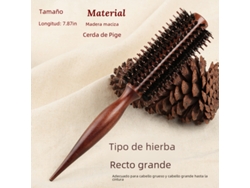 (l) Peine Rizador Cilíndrico De Cerdas De Jabalí Naturales, Herramienta De Peinado Para Bricolaje