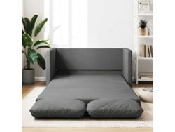 Sofá Cama De Suelo 2 En 1 Tela Gris Oscuro 112x174x55 Cm