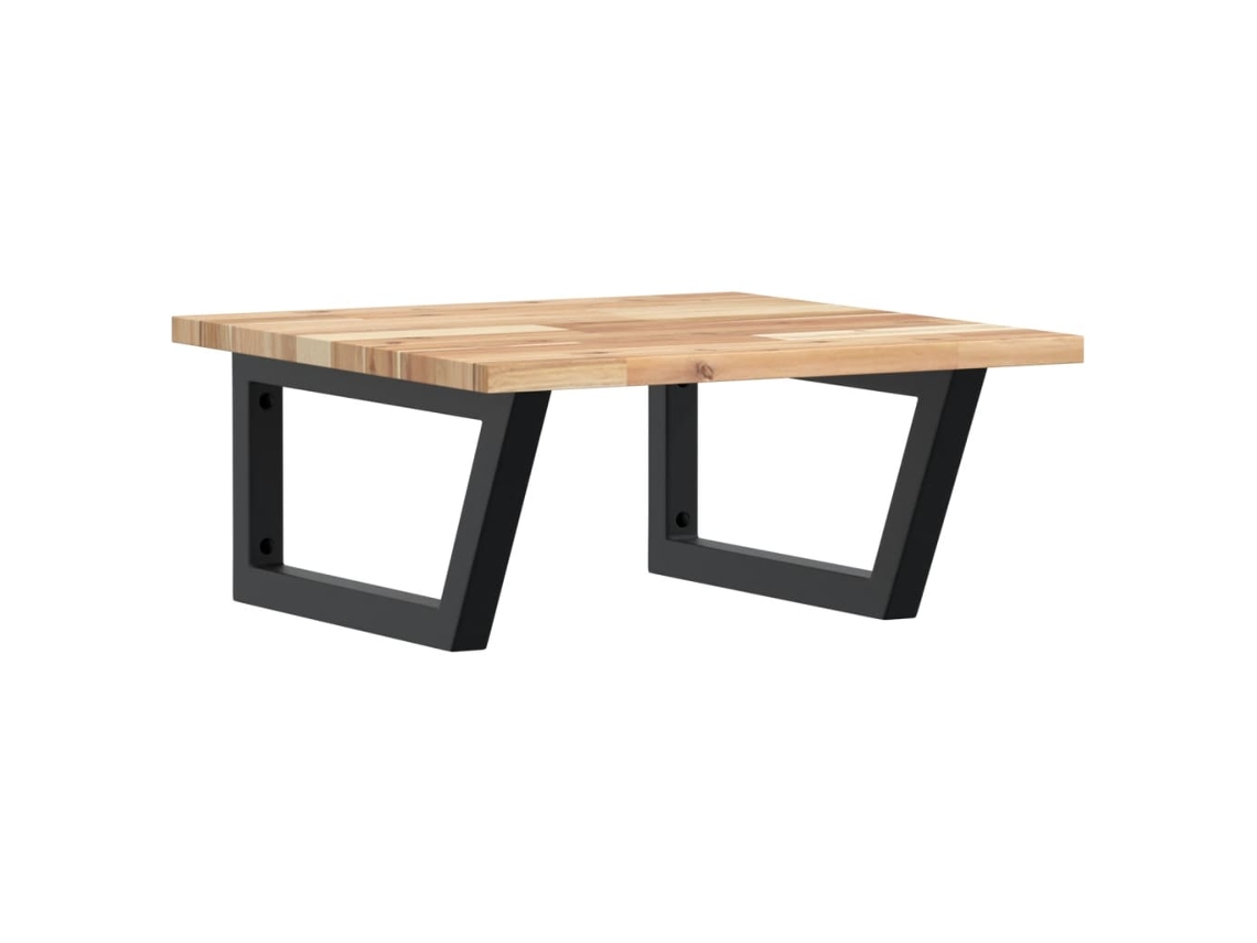 Estante de lavabo de pared acero y VIDAXL madera maciza de acacia