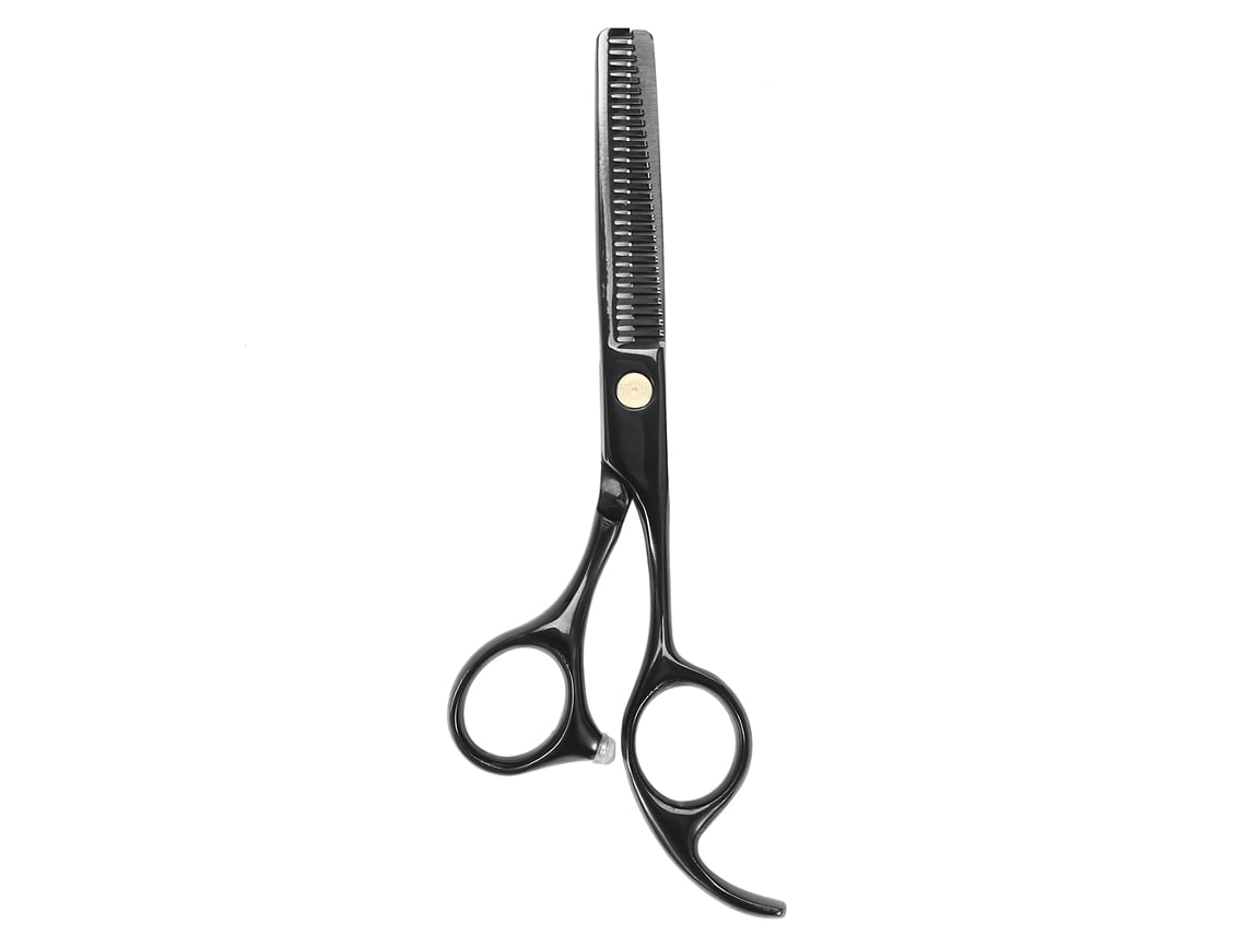 Tijeras De Peluquería Profesionales 5.5" Para Corte Y Desmechado De Pelo Estilo Salón Negro