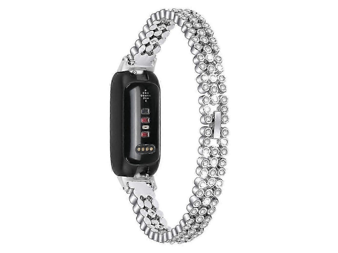 Pulseira De Substituição Para Smartwatch Fitbit Inspire 3, Com Decoração Em Strass E Liga Metálica.