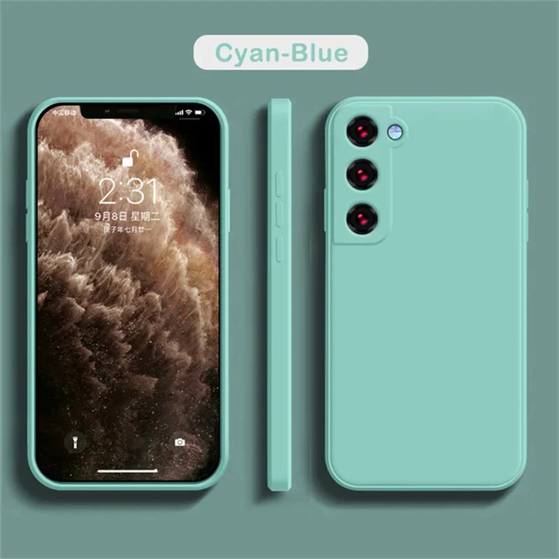 (verde Claro, Galaxy S22 5g) Funda De Silicona Para Teléfono Samsung, Cubierta Trasera A Prueba De Golpes
