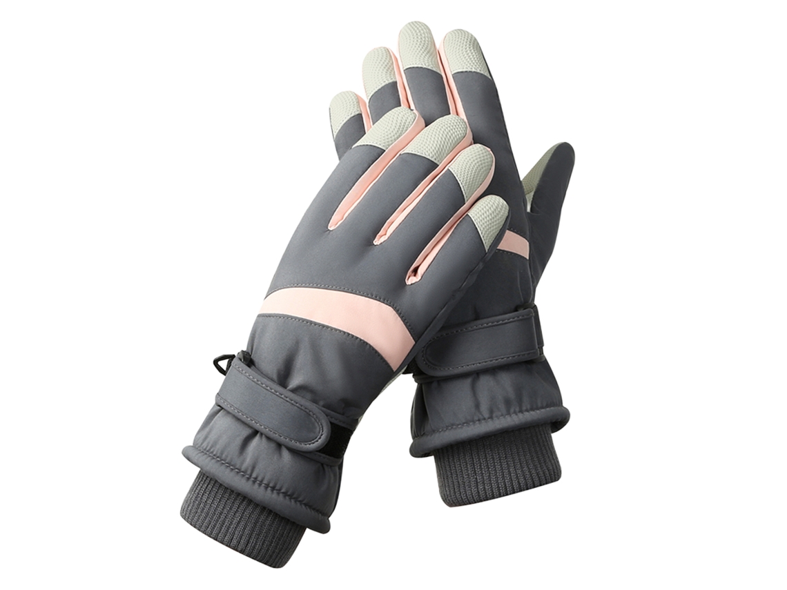 Guantes de esquí de invierno para mujer, guantes de snowboard impermeables con pantalla táctil y antideslizantes
