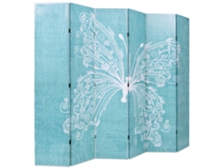 Biombo plegable con estampado de mariposas azules (228 x 170 cm, WSD973402, Adorable Home)