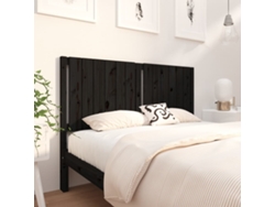 Cabecero De Cama Madera Maciza De Pino Negro 145,5x4x100 Cm