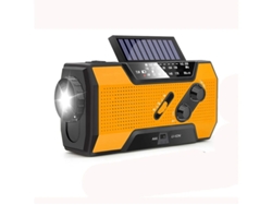 Radio de emergencia multifuncional BESTVITE con manivela y carga solar (amarilla)