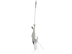 Isca Artificial Camarão Bionico Luminoso Para Pesca De Noite Com Gancho Água Doce E Salgada Branco