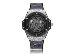 Reloj Cagarny 6868 para hombre con esfera poligonal geométrica y movimiento de cuarzo dual, correa de TPU Hengrongshen
