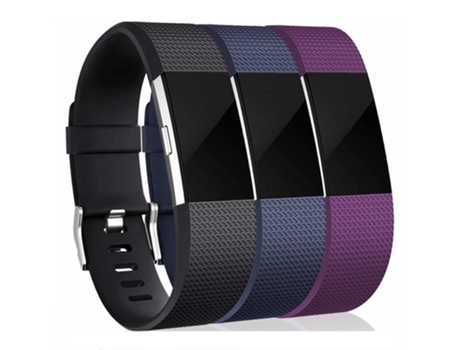 Correa INF Wbf-001-3pack(bbp) Fitbit by Google Charge 2 (3 Unidades - Silicona - Azul/Morado/Negro - S)