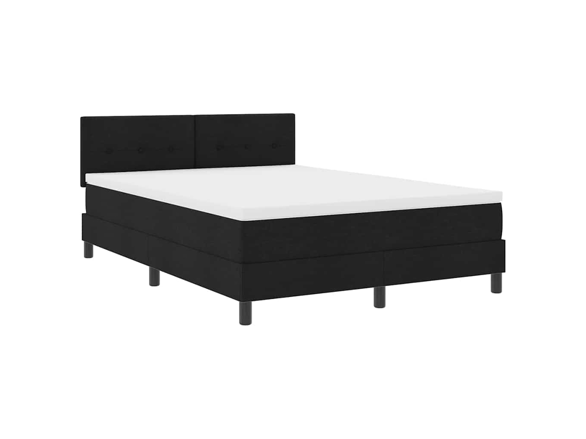 Maison Exclusive - Cama Tipo Box Spring Con Colchón Negro 160 X 200 Cm Tela