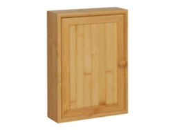 Relaxdays Caja Para Llaves De Bambú, 8 Ganchos, Diseño B, 27 X 19,5 X 6 Cm, Pasillo, Montaje En Pared, Natural