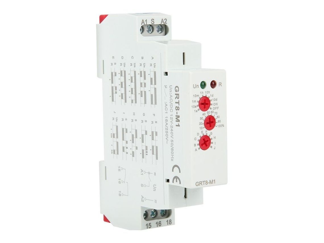 2026-relé De Retardo Temporal Grt8-m1 10 Funciones Montaje Rail Din 35mm Ac/dc 12v-240v