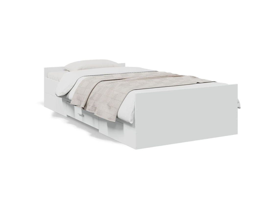 Maison Exclusive - Cama Con Cajones Madera De Ingeniería Blanca 190x190 Cm