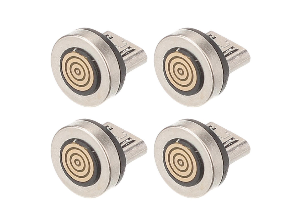 Juego de 4 adaptadores magnéticos micro USB con punta giratoria para cable USB Hengjian